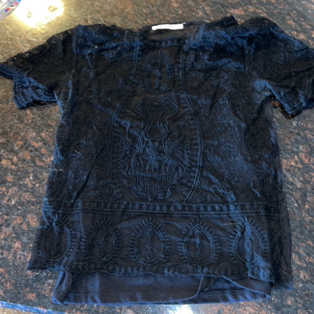 Zara Woman's too. Size S. Black. 2-in-1 top